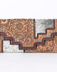 OHLAY KBG234 Coin Purse Hand Tooled Hair-On Genuine Leather women bag western handbag purse
