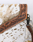 OHLAY KBG243 ENVELOPE Hand Tooled Hair-on Genuine Leather women bag western handbag purse