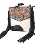 OHLAY KBG244 Backpack Hand Tooled Hair-On Genuine Leather women bag western handbag purse