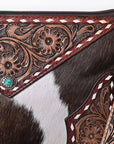 Crossbody Hand Tooled Leather Bag With Western Heritage And Handmade Genuine Cowhide
