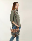 American Darling ADBGA424 Hand Tooled Hair-On Genuine Leather Women Bag Western Handbag Purse