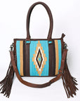 OHLAY KBG264 TOTE Upcycled Wool Genuine Leather women bag western handbag purse