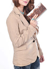 OHLAY WALLET Hand Tooled Hair-on Genuine Leather women bag western handbag purse