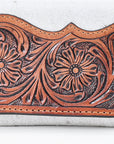 OHLAY WALLET Hand Tooled Hair-on Genuine Leather women bag western handbag purse