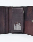 OHLAY WALLET Hand Tooled Hair-on Genuine Leather women bag western handbag purse