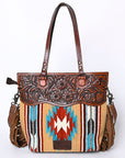 OHLAY KBG271 TOTE Hand Tooled Upcycled Wool Genuine Leather women bag western handbag purse