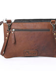 OHLAY WALLET Hand Tooled Embossed Hair-on Genuine Leather women bag western handbag purse