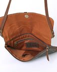 OHLAY WALLET Hand Tooled Embossed Hair-on Genuine Leather women bag western handbag purse