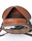 OHLAY KBG291 Canteen Hand Tooled Hair-On Genuine Leather women bag western handbag purse