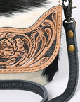OHLAY WALLET Hand Tooled Hair-on Genuine Leather women bag western handbag purse