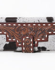 OHLAY KBG307 Coin Purse Hand Tooled Hair-On Genuine Leather women bag western handbag purse
