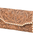 OHLAY WALLET Hand Tooled Genuine Leather women bag western handbag purse