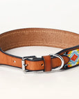 Hilason Western Style Heavy Duty Beaded American Leather Pet Dog Collar