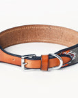 Hilason Western Style Heavy Duty Beaded American Leather Pet Dog Collar