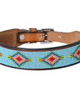 Hilason Western Style Heavy Duty Beaded American Leather Pet Dog Collar