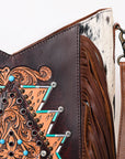 ADBG1219 American Darling Hand Tooled Hair On Genuine Leather Women Bag Western Handbag Purse