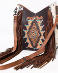 ADBG1219 American Darling Hand Tooled Hair On Genuine Leather Women Bag Western Handbag Purse