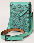 American Darling Cell Phone Holder Hand Tooled Genuine Leather Women Bag Western Handbag