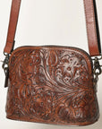 OHLAY Cross Body Hand Tooled Hair-On Genuine Leather Women Bag Western Handbag Purse | for
