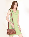 OHLAY WALLET Hand Tooled Genuine Leather women bag western handbag purse