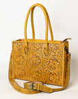American Darling Tote Hand Tooled Genuine Leather Western Women Bag Handbag Purse | Tan | Western Tote Bag | Travel Tote Bags | College Tote Bag | Casual Tote Bag