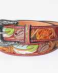American Darling ADBLF148-L Beautifully Hand Tooled Genuine American Leather Belt Men and Women