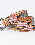 American Darling Beautifully Hand Tooled Genuine American Leather Belt Men and Women