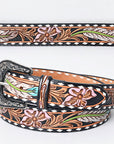 American Darling ADBLF155-L Beautifully Hand Tooled Genuine American Leather Belt Men and Women