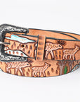 American Darling ADBLF163-L Beautifully Hand Tooled Genuine American Leather Belt Men and Women