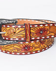 American Darling ADBLF164-L Beautifully Hand Tooled Genuine American Leather Belt Men and Women
