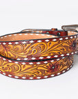 American Darling ADBLF164-L Beautifully Hand Tooled Genuine American Leather Belt Men and Women