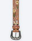 American Darling ADBLF168-L Beautifully Hand Tooled Genuine American Leather Belt Men and Women