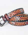 American Darling ADBLF170-M Beautifully Hand Tooled Genuine American Leather Belt Men and Women