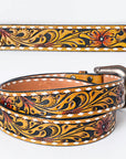 American Darling Beautifully Hand Tooled Genuine American Leather Belt Men and Women