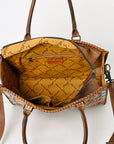 American Darling Briefcase Hand Tooled Genuine Leather Women Bag Western Handbag Purse