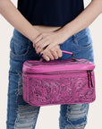 American Darling Jewelry Case Hand Tooled Genuine Leather Women Bag Western Handbag Purse