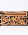 Wallet Hand Tooled Genuine Leather women bag western handbag purse