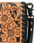 American Darling Adbg1281 Wallet Hand Tooled Genuine Leather Women Bag Western Handbag Purse