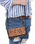 American Darling Adbg1281 Wallet Hand Tooled Genuine Leather Women Bag Western Handbag Purse