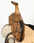 HILASON Western Horse Flex Tree Floral Trail Barrel Racing Genuine American Leather Saddle