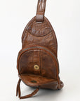Genuine Western Leather Sling Bag For Women Crossbody Shoulder Backpack