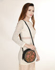 American Darling Canteen Hand Tooled Genuine Leather Women Bag Western Handbag Purse