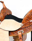 HILASON Horse Barrel Racing Endurance Trail Pleasure Leather Saddle Tan