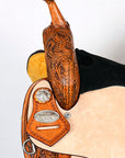 HILASON Horse Barrel Racing Endurance Trail Pleasure Leather Saddle Tan