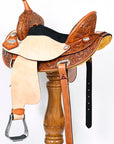 HILASON Horse Barrel Racing Endurance Trail Pleasure Leather Saddle Tan