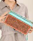 American Darling Hand Tooled Hair On Genuine Leather Women Bag Western Handbag Purse