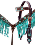 Comfytack Floral Horse Western Leather Breast Collar & Headstall