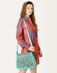 American Darling Hand Tooled Genuine Leather Women Bag Western Handbag Purse
