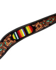 Western Horse Headstall And Floral Beaded Leather Breast Collar