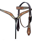 Hand-Carved Leather Western Headstall And Breast Collar Set For Training And Showing